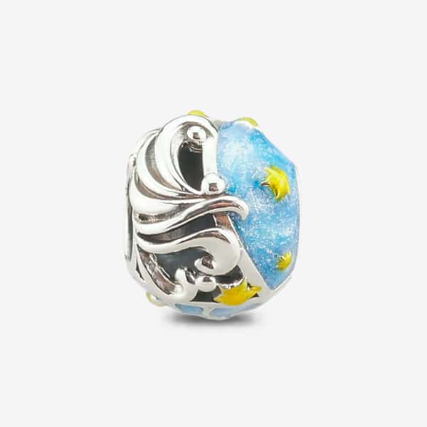 Praan Full Moon Silver Charm blue sterling-silver Bead by The Alternative Bead. Your official Praan Retailer from Germany