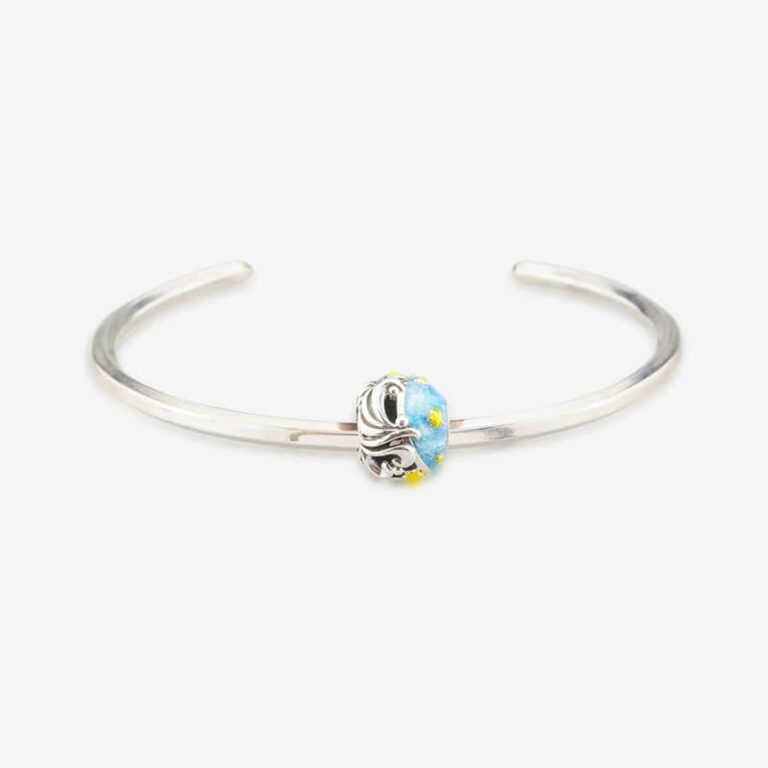 Praan Full Moon Silver Charm blue sterling-silver Bead by The Alternative Bead. Your official Praan Retailer from Germany