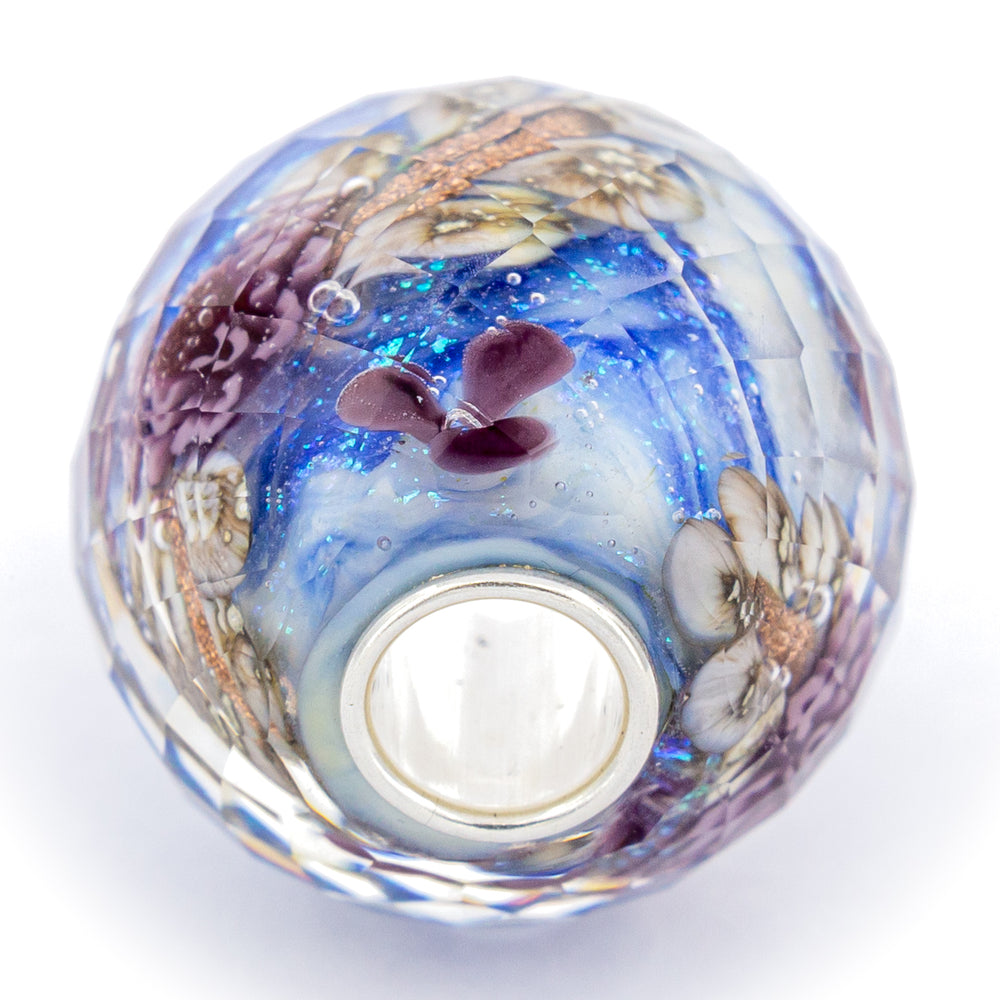 Elfbeads Moonshimmer Art Flowerworld Fractal blue glass Charm - The Alternative Bead official German Retailer. Buy 4 get 5 - free DHL Shipping for all orders above 150€