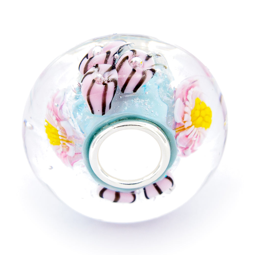 Elfbeads Picasso`s Petals (G210205) pink glass Charm - The Alternative Bead official German Retailer. Buy 4 get 5 - free DHL Shipping for all orders above 150€