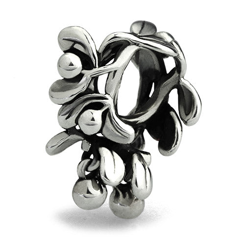 OHM Beads Mistletoe Wreath (GAR032) sterling-silver Bead The Alternative Bead