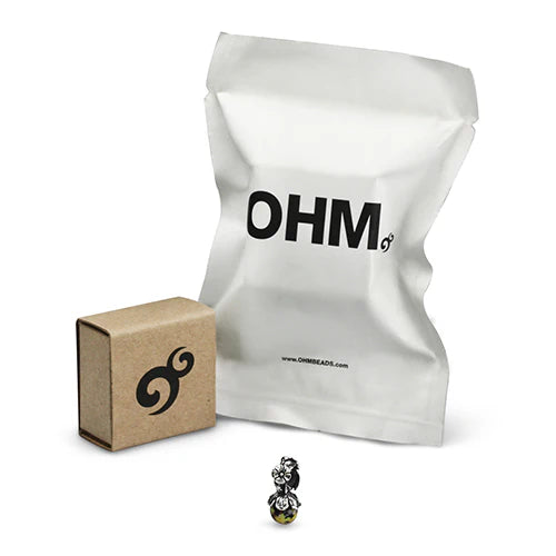 OHM Beads Hidden Flower (GAR251) silver sterling-silver; glass Dangle The Alternative Bead