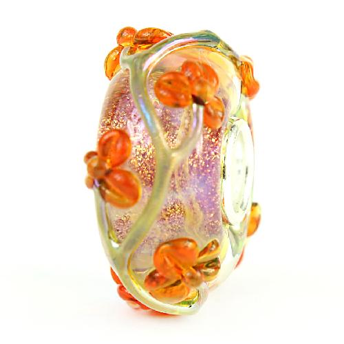 Elfbeads Golddust Nebula Amber Flowertwig LE gold sterling-silver; glass Bead by The Alternative Bead. Your official Elfbeads Retailer from Germany