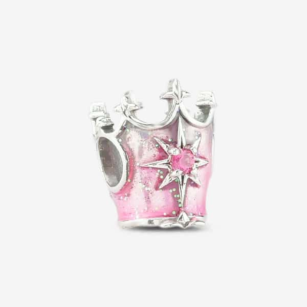 Praan Galinda Crown Charm silver and pink sterling-silver Bead by The Alternative Bead. Your official Praan Retailer from Germany