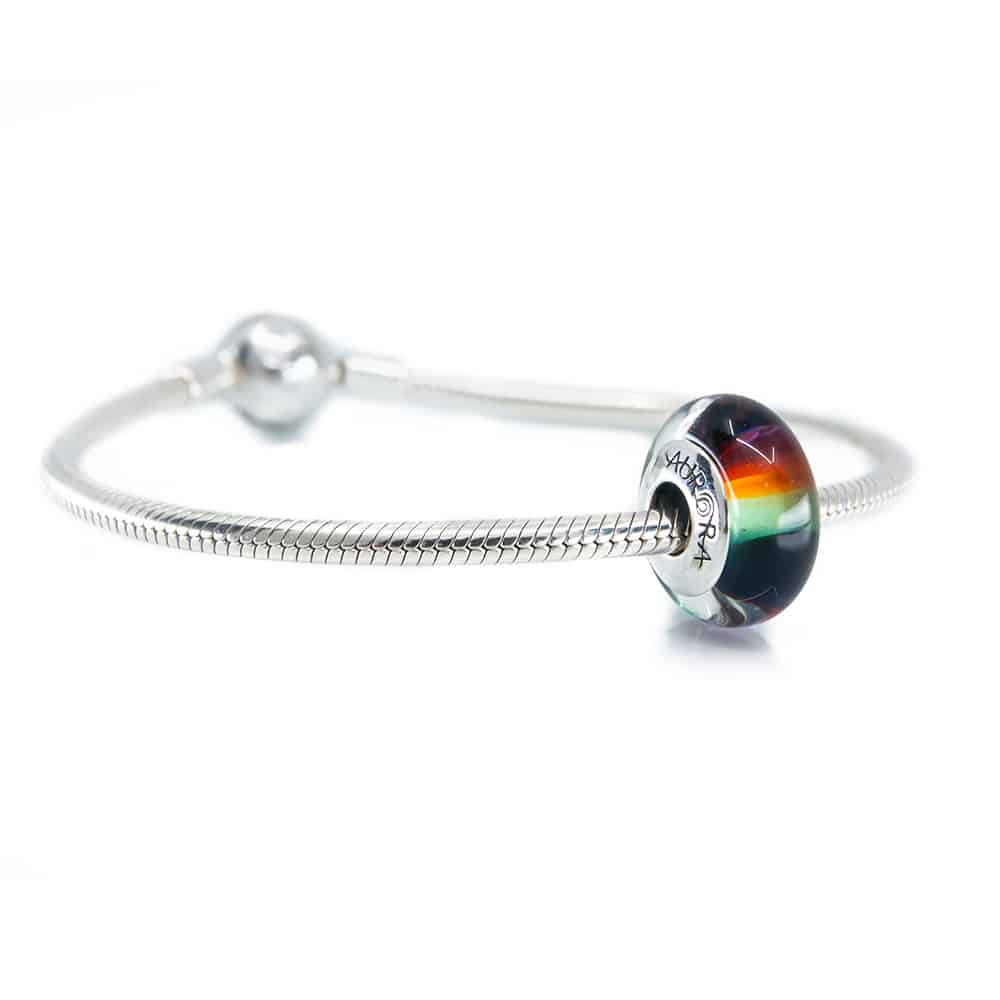 Aurora Charm Harmony of Wisdom Glass Bead multicolor; black glass Bead by The Alternative Bead. Your official Aurora Charm Retailer from Germany