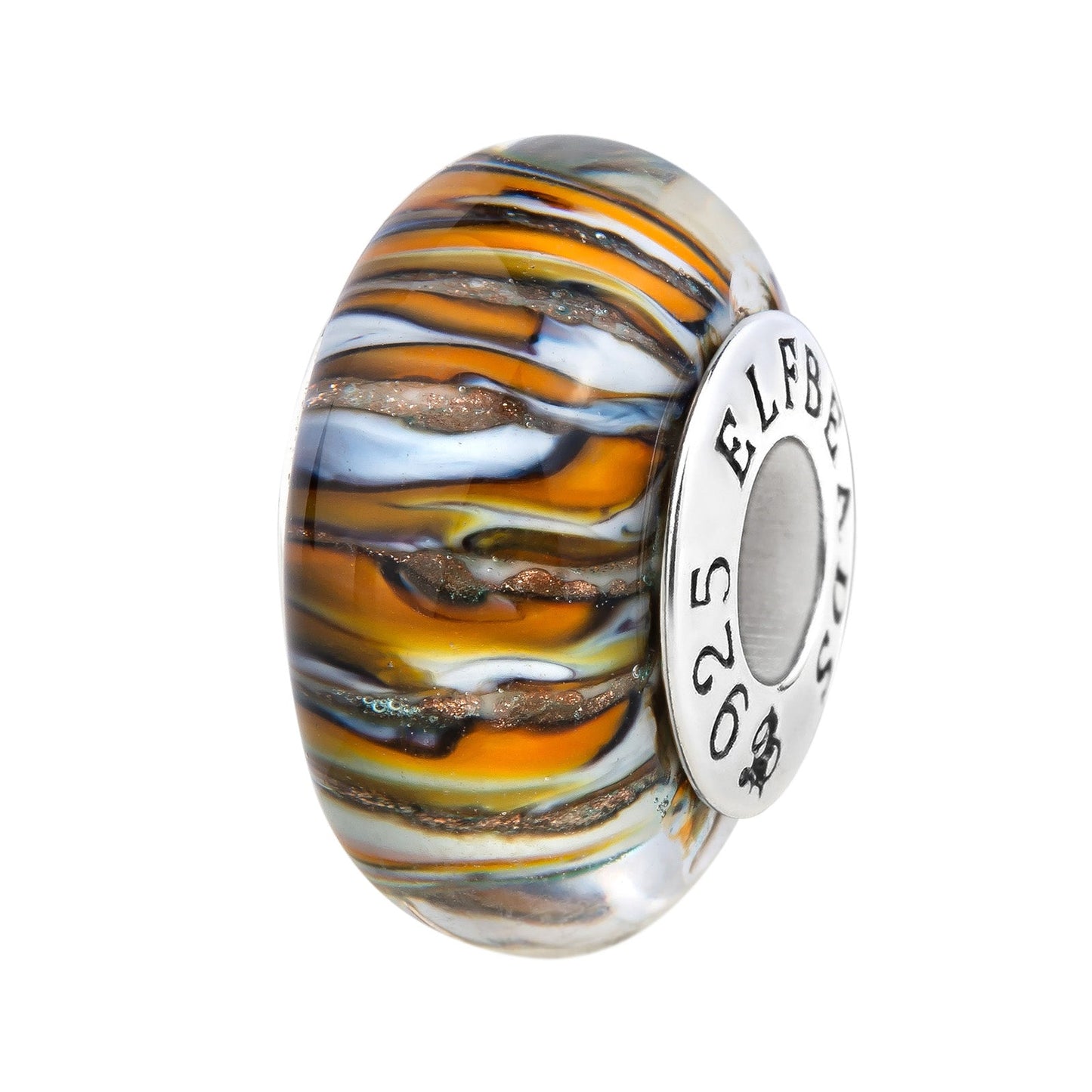 Elfbeads Golden White Tiger glass Bead by The Alternative Bead. Your official Elfbeads Retailer from Germany