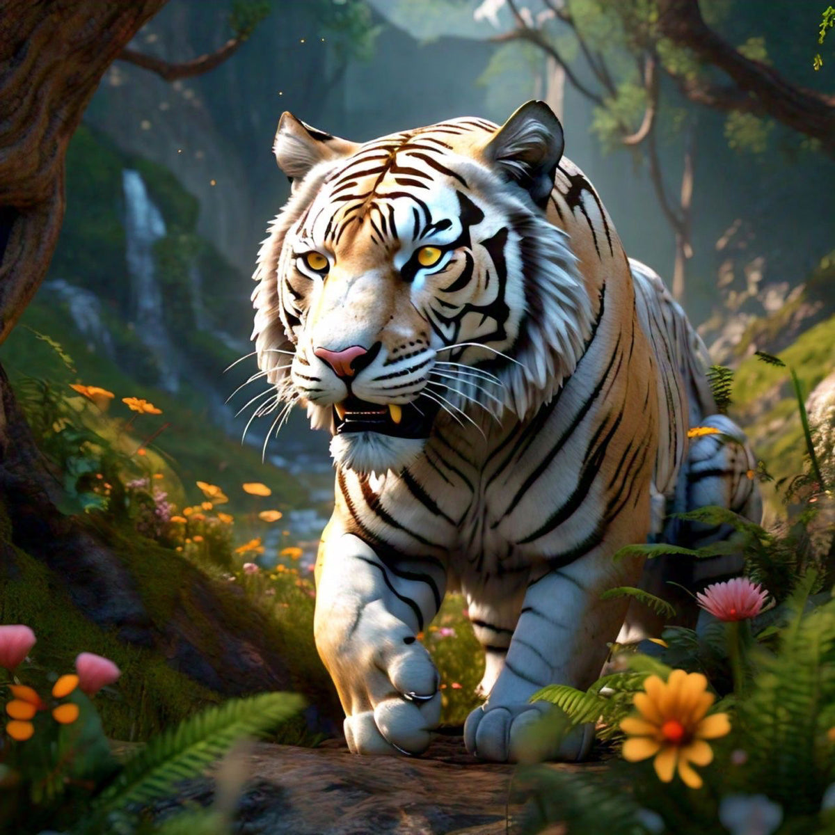 Elfbeads Golden White Tiger glass Bead by The Alternative Bead. Your official Elfbeads Retailer from Germany
