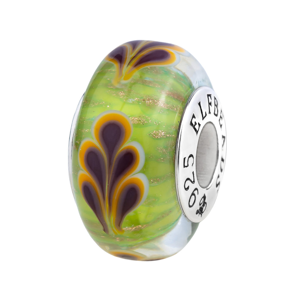 Elfbeads Grass Carpet Leaves Golddust (G230907) glass Charm - The Alternative Bead official German Retailer. Buy 4 get 5 - free DHL Shipping for all orders above 150€