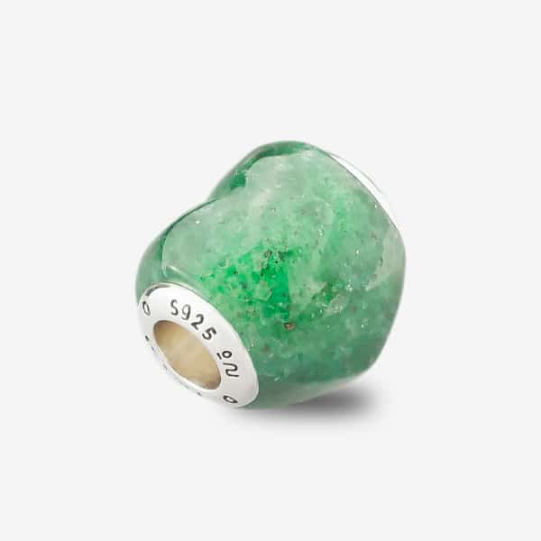 Praan Green Aventurine Heart Charm green natural-stone Bead by The Alternative Bead. Your official Praan Retailer from Germany