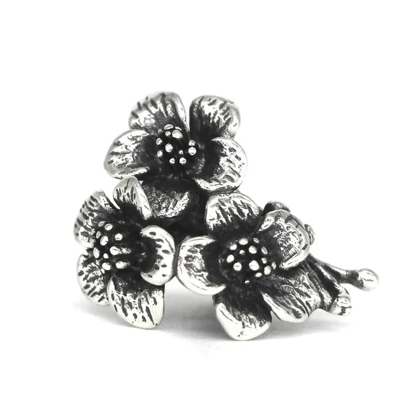 VIP-CHARMS 3 Flowers Charm Bead silver sterling-silver Spacer by The Alternative Bead. Your official VIP-CHARMS Retailer from Germany