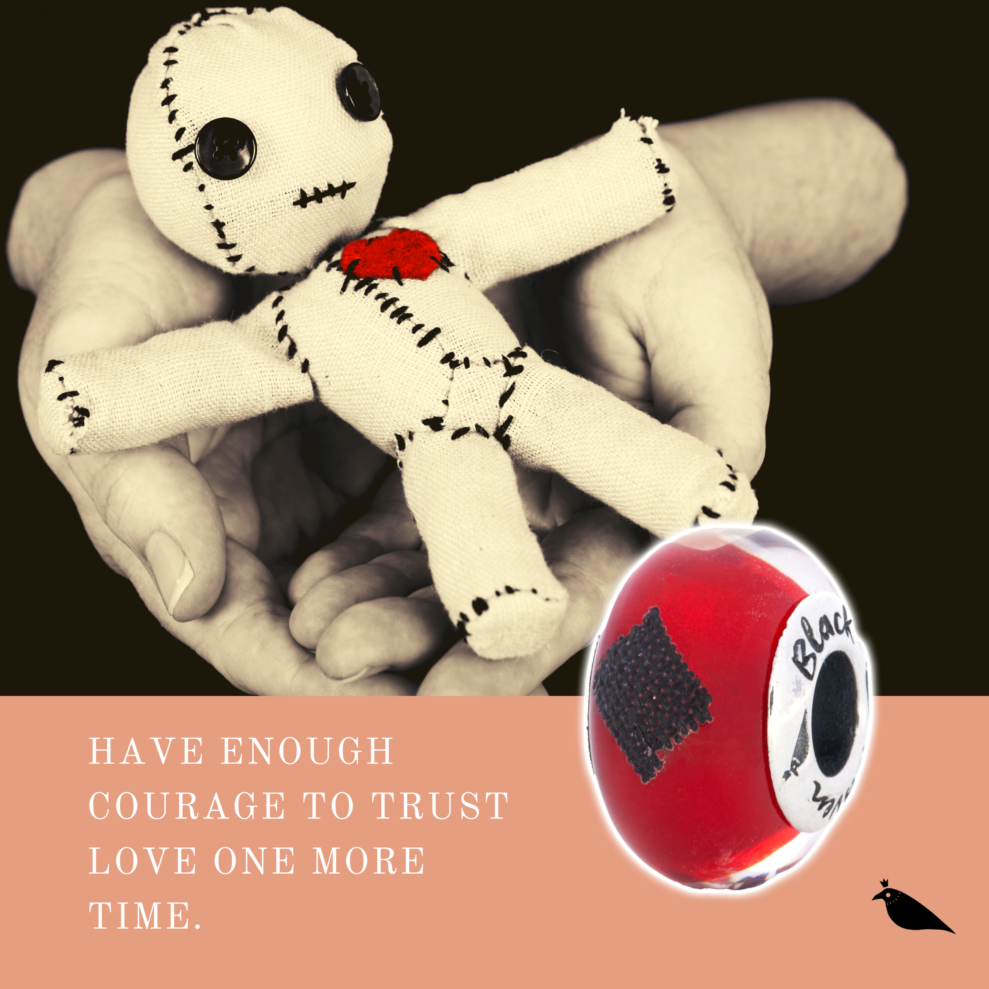 Black Raven Beads Have Courage (Red) red and black glass Charm by The Alternative Bead. Your official Black Raven Beads Retailer from Germany