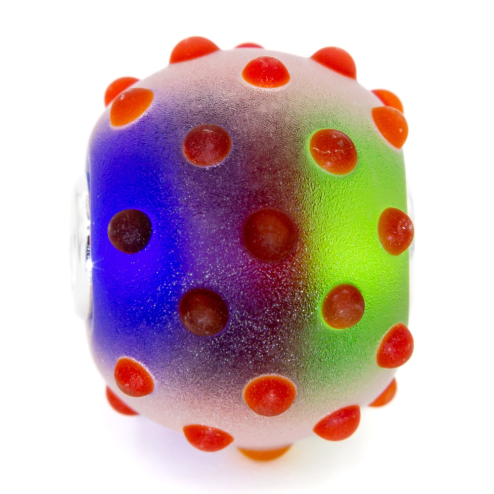 Elfbeads Holiday Ornament World Dewdrops Frost (G211209) red and blue and green glass Charm - The Alternative Bead official German Retailer. Buy 4 get 5 - free DHL Shipping for all orders above 150€