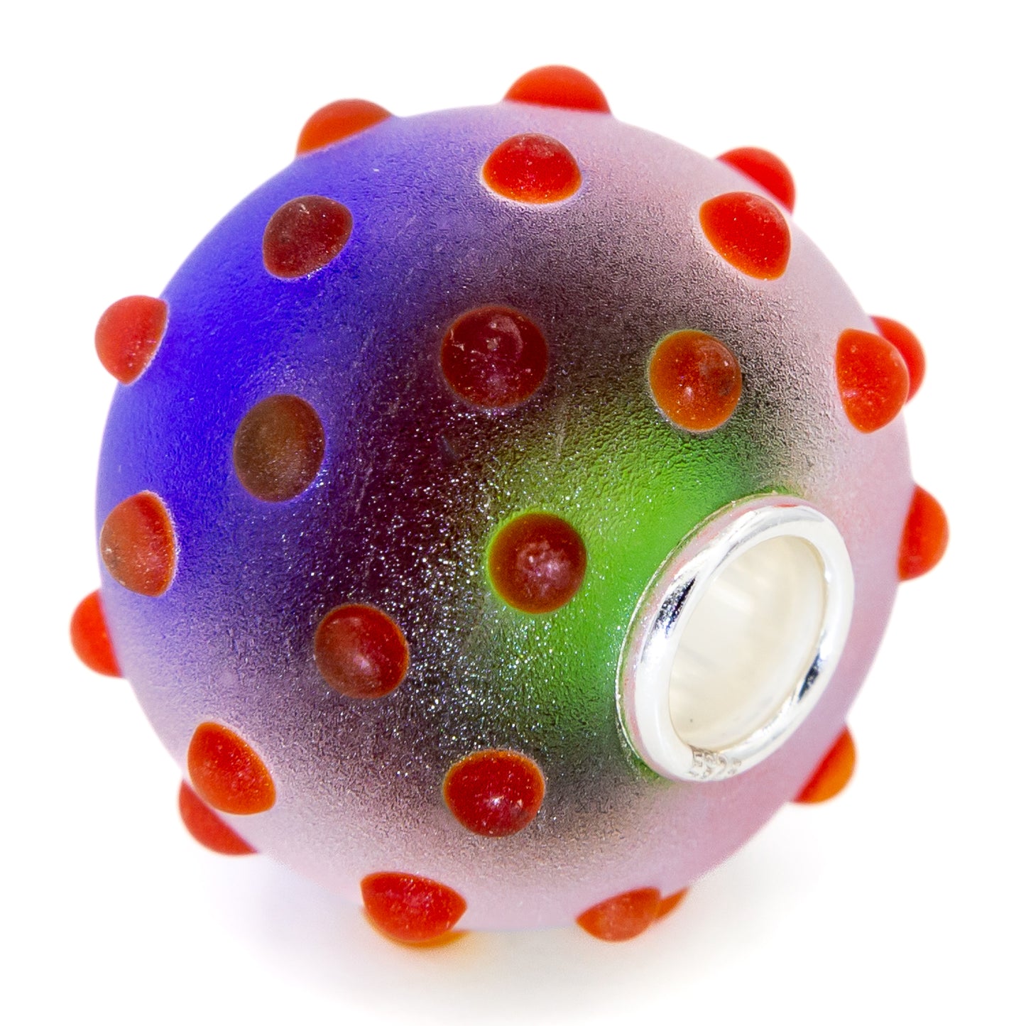Elfbeads Holiday Ornament World Dewdrops Frost (G211209) red and blue and green glass Charm - The Alternative Bead official German Retailer. Buy 4 get 5 - free DHL Shipping for all orders above 150€