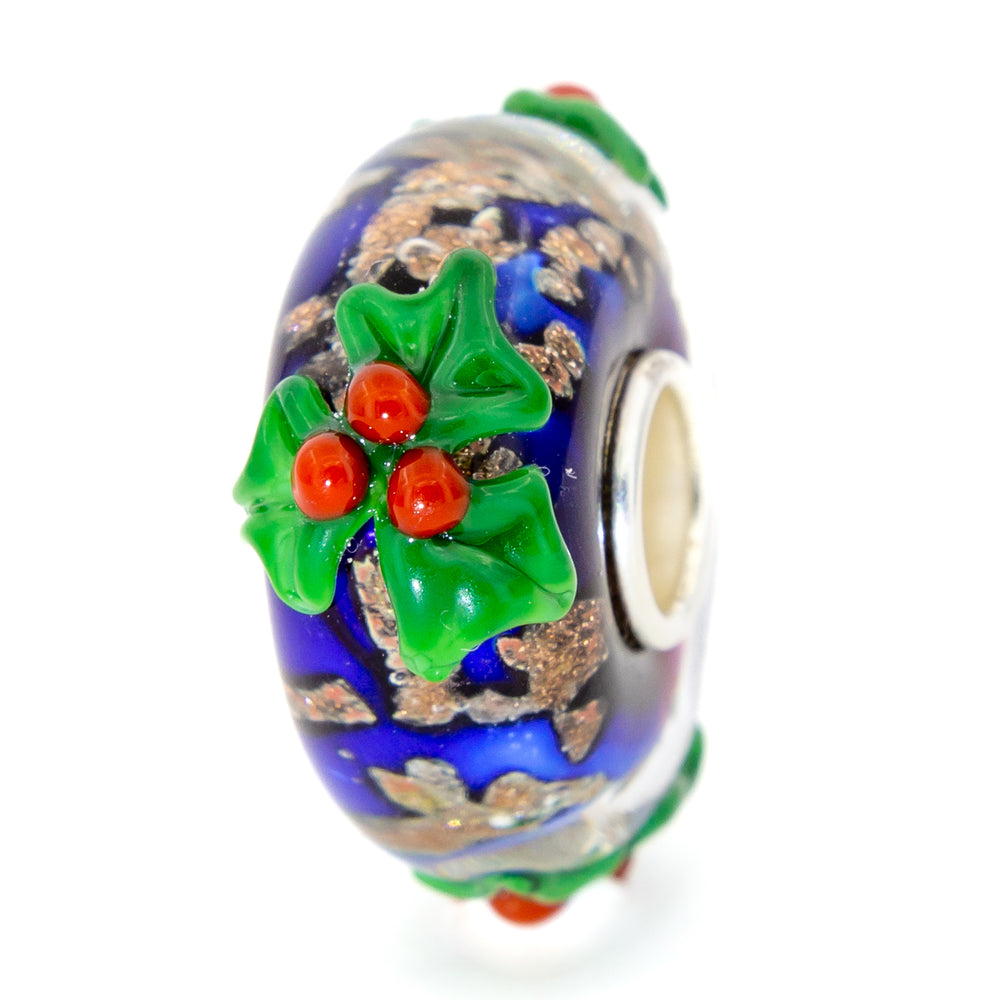 Elfbeads Holly Leaves Golddust (G211206) glass Charm - The Alternative Bead official German Retailer. Buy 4 get 5 - free DHL Shipping for all orders above 150€