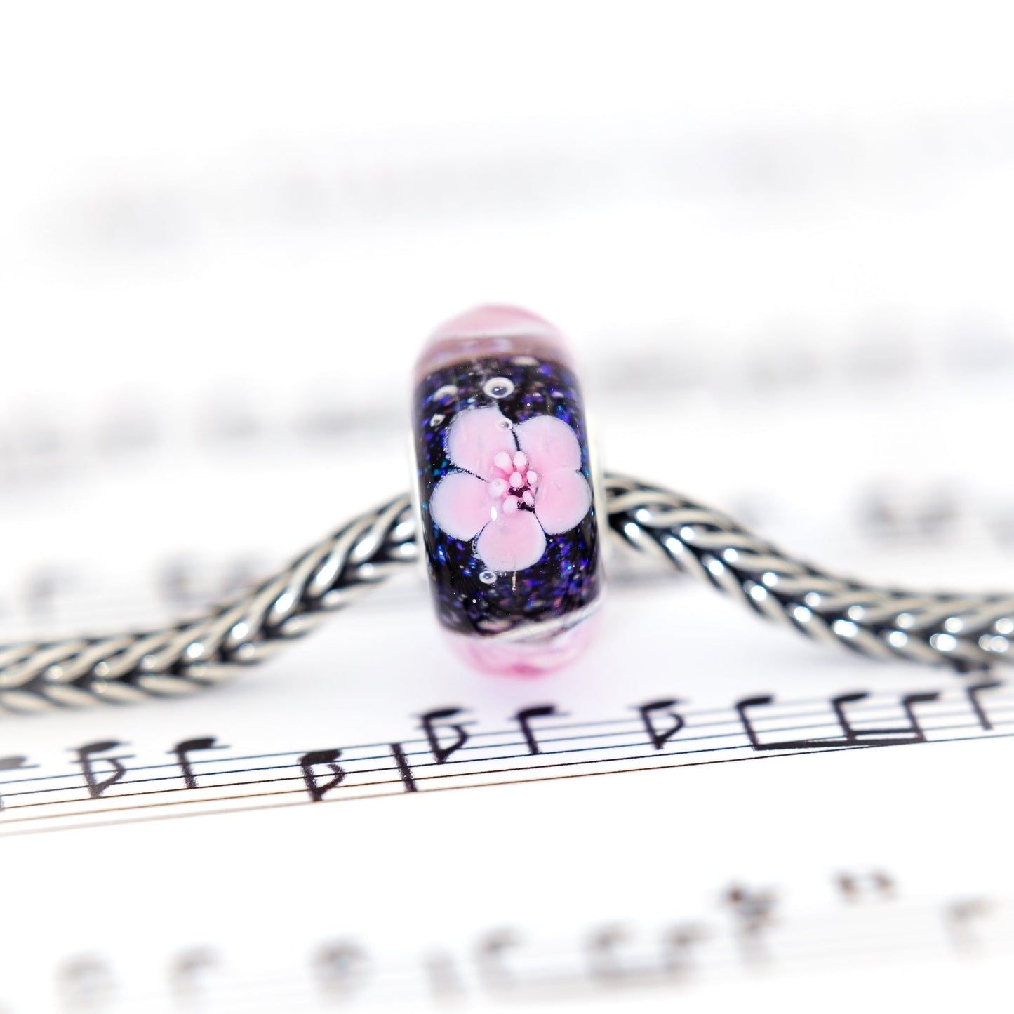 Elfbeads Night Magic Blossom Golddust glass Bead by The Alternative Bead. Your official Elfbeads Retailer from Germany