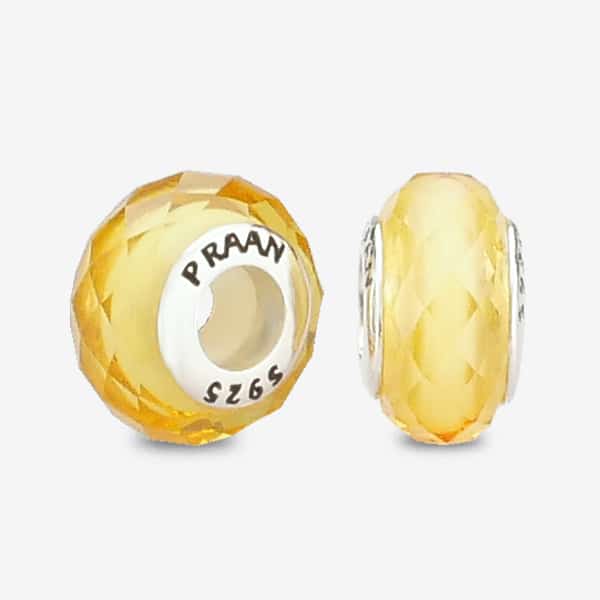 Praan Illuminating Yellow Crystal Stopper Charms silver sterling-silver Stopper by The Alternative Bead. Your official Praan Retailer from Germany