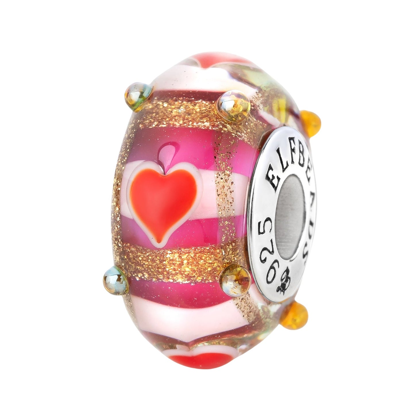 Elfbeads Intriguing Hearts Pink glass Bead by The Alternative Bead. Your official Elfbeads Retailer from Germany