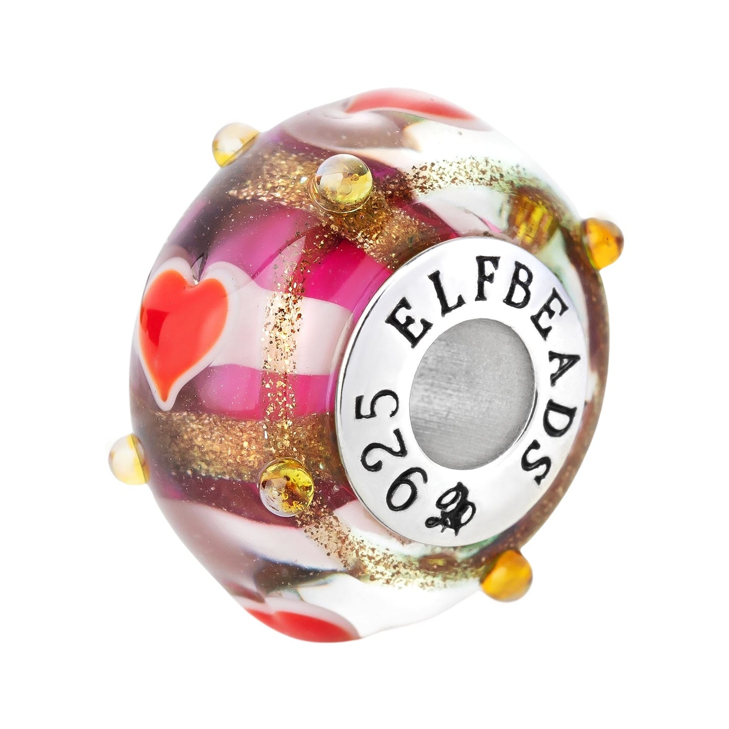 Elfbeads Intriguing Hearts Pink glass Bead by The Alternative Bead. Your official Elfbeads Retailer from Germany