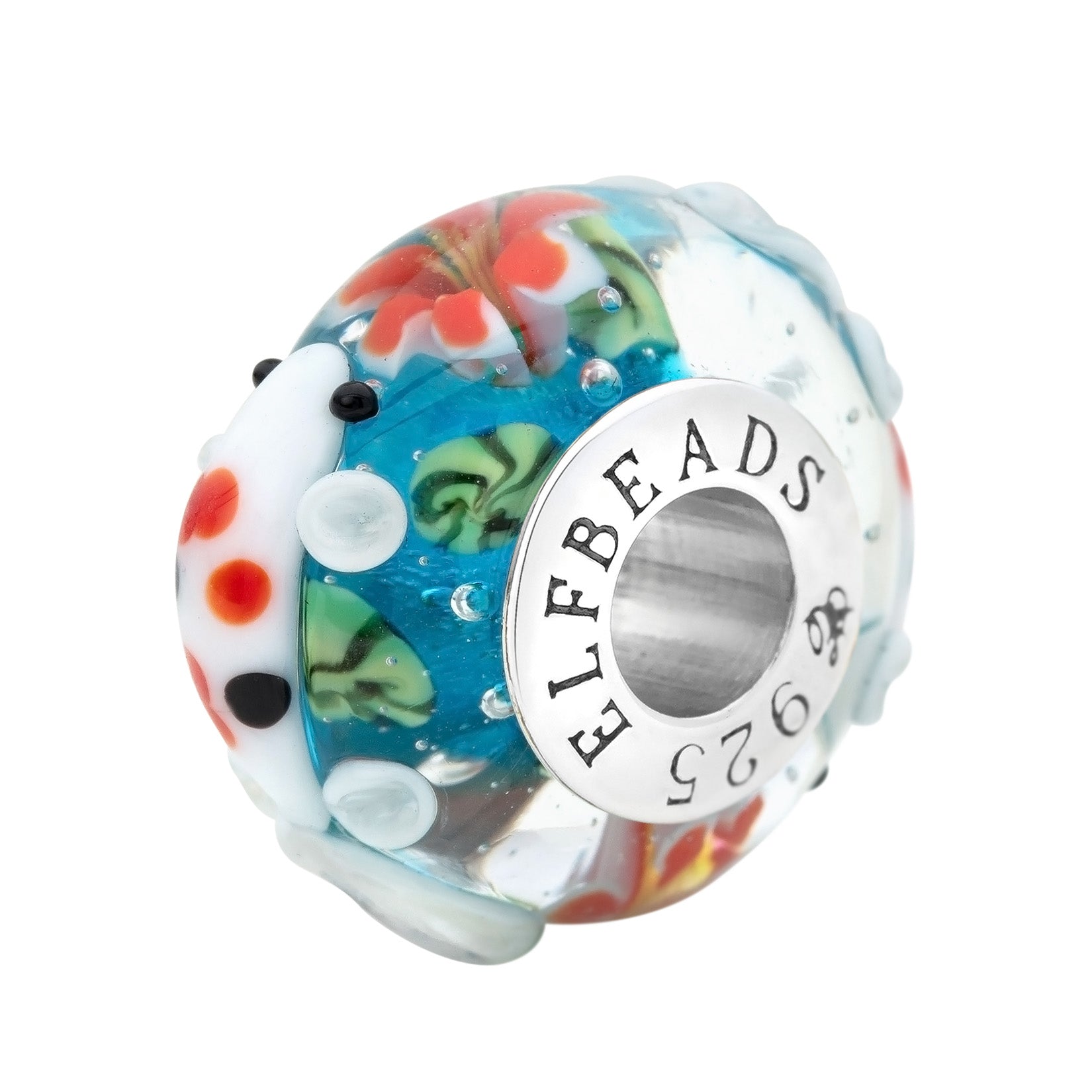 Elfbeads Koi Flowerpond-Crimson Lily Blossom blue glass Bead by The Alternative Bead. Your official Elfbeads Retailer from Germany