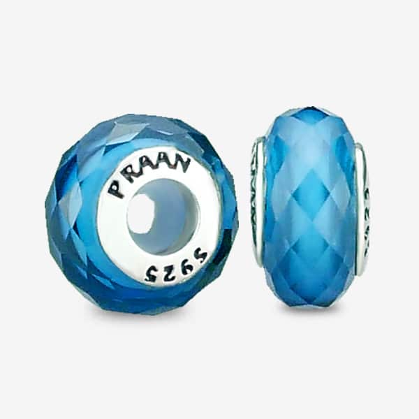 Praan Lake Blue Crystal Stopper Charms blue crystal Stopper by The Alternative Bead. Your official Praan Retailer from Germany
