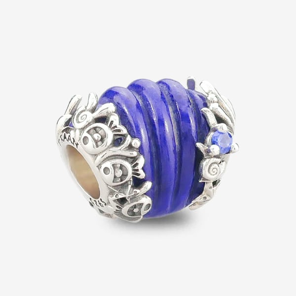 Praan Lapis Scallop Shell Charm blue natural-stone Bead by The Alternative Bead. Your official Praan Retailer from Germany