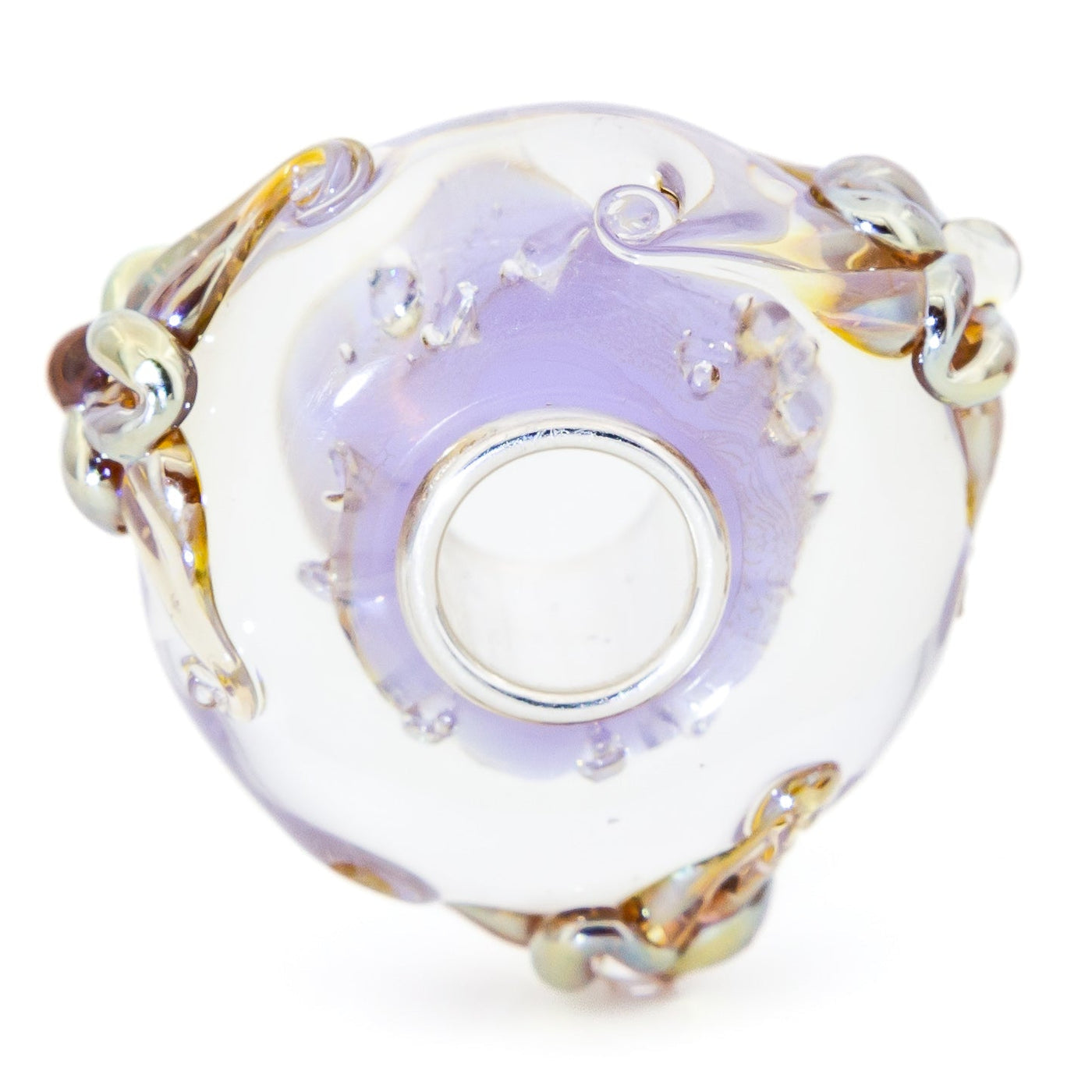 Elfbeads Lavender Gold Lilies Monroe (G220403) glass Bead - The Alternative Bead official German Retailer. Buy 4 get 5 - free DHL Shipping for all orders above 150 ?