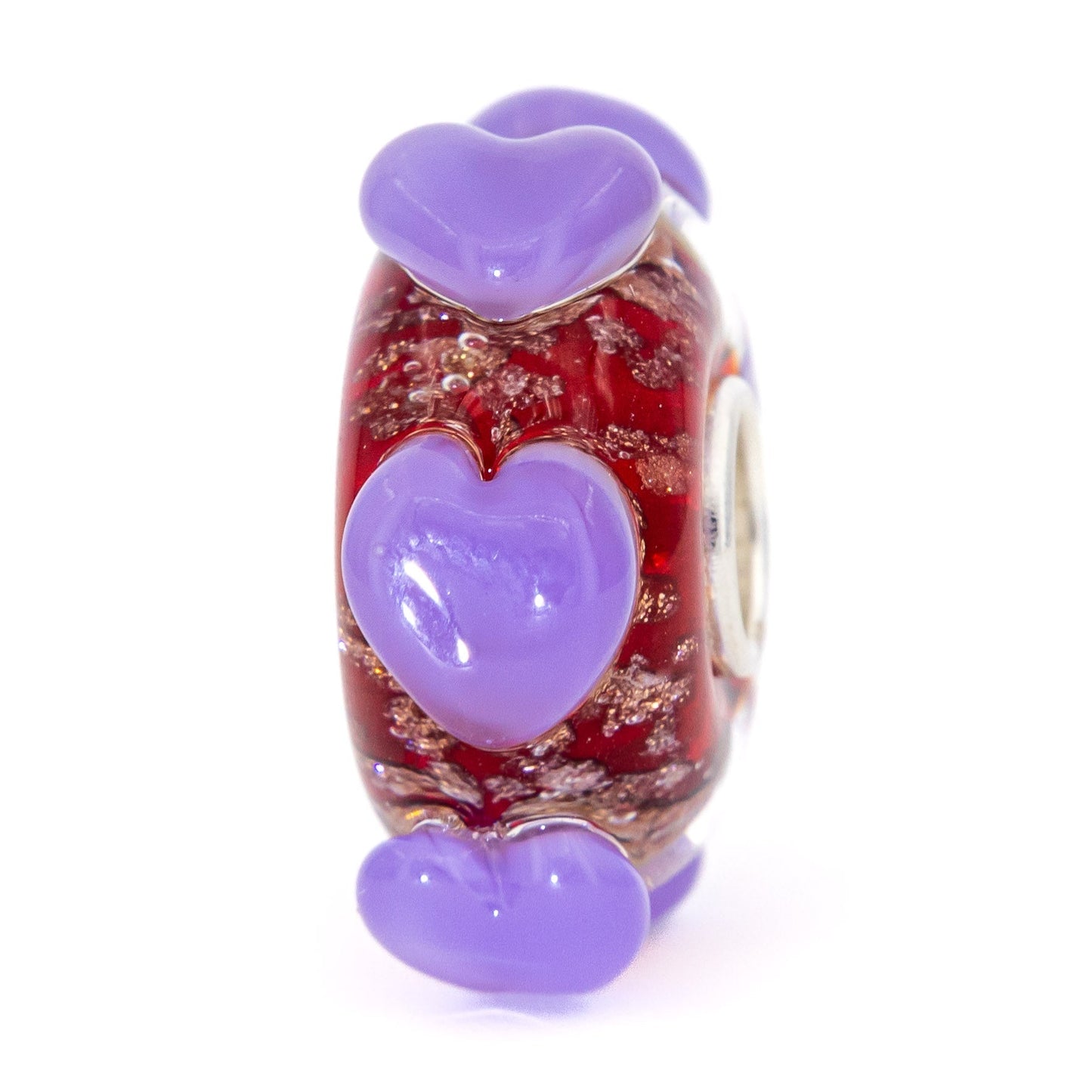 Elfbeads Lilac Red Gold Hearts glass Bead by The Alternative Bead. Your official Elfbeads Retailer from Germany
