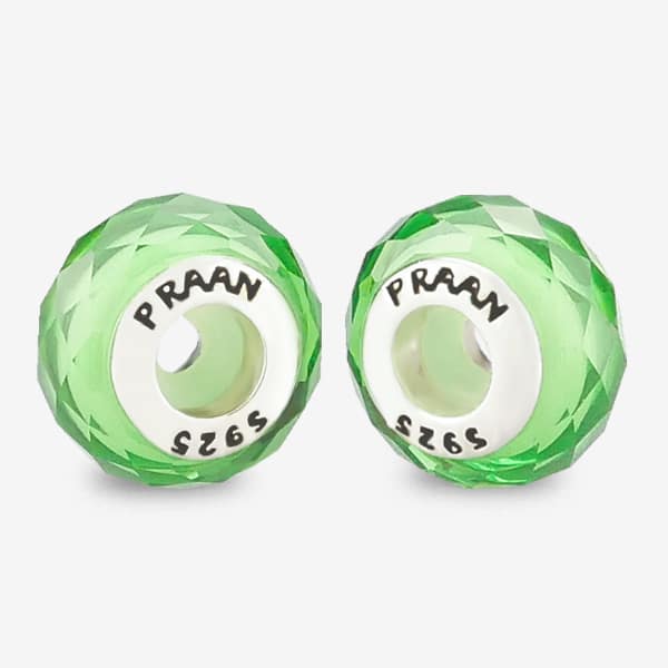 Praan Lima Emerald Green Crystal Stopper Charms green crystal Stopper by The Alternative Bead. Your official Praan Retailer from Germany