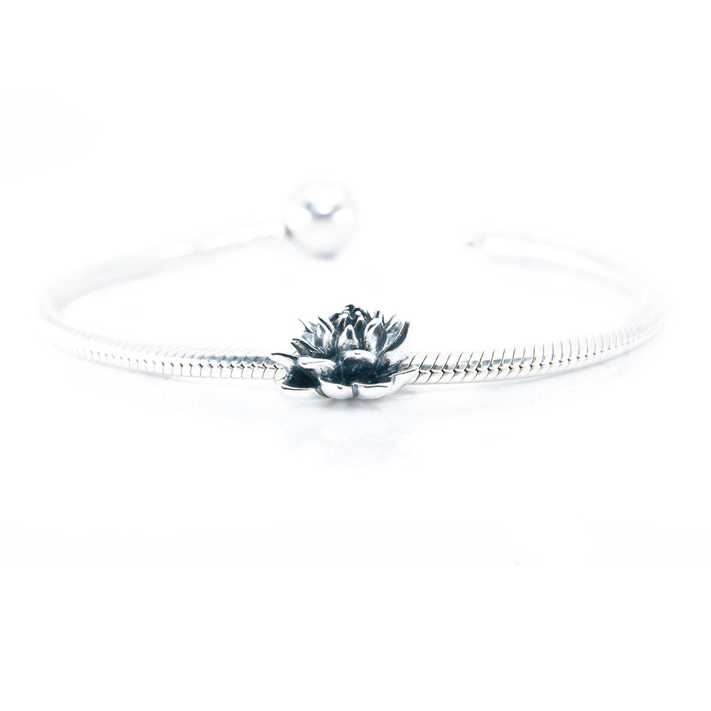 Aurora Charm Lotus Flower Blossom Charm silver sterling-silver Bead by The Alternative Bead. Your official Aurora Charm Retailer from Germany