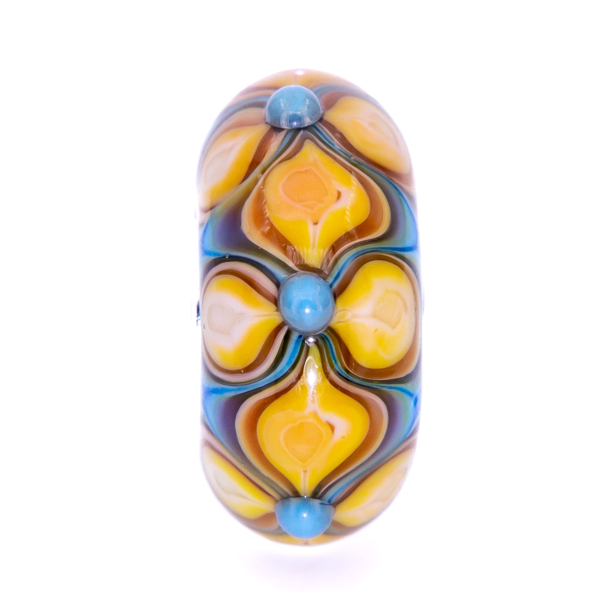 Elfbeads Magic Tripetual yellow; blue glass Bead by The Alternative Bead. Your official Elfbeads Retailer from Germany