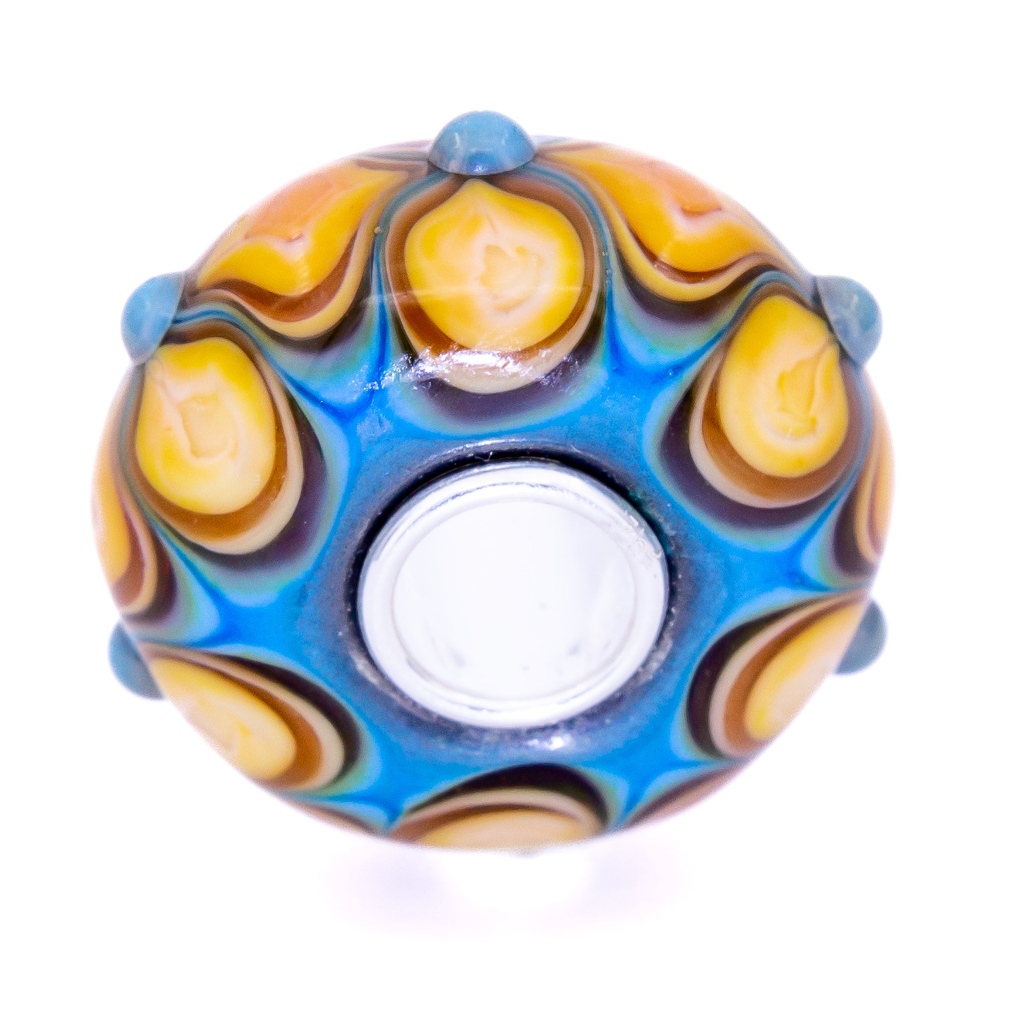 Elfbeads Magic Tripetual yellow; blue glass Bead by The Alternative Bead. Your official Elfbeads Retailer from Germany