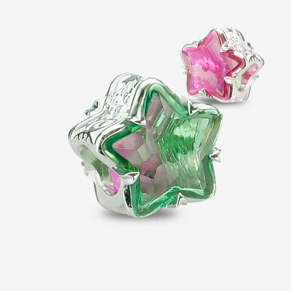 Praan Lucky Box Merry Star Crystal Charm red and green crystal Bead by The Alternative Bead. Your official Praan Retailer from Germany