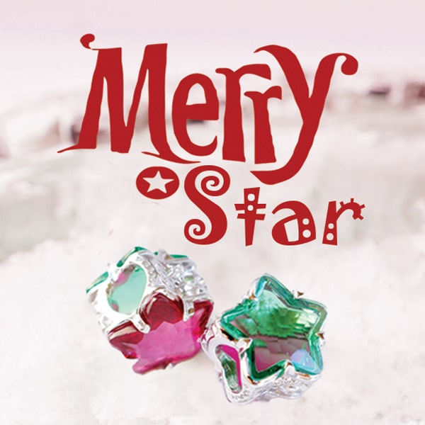 Praan Lucky Box Merry Star Crystal Charm red and green crystal Bead by The Alternative Bead. Your official Praan Retailer from Germany