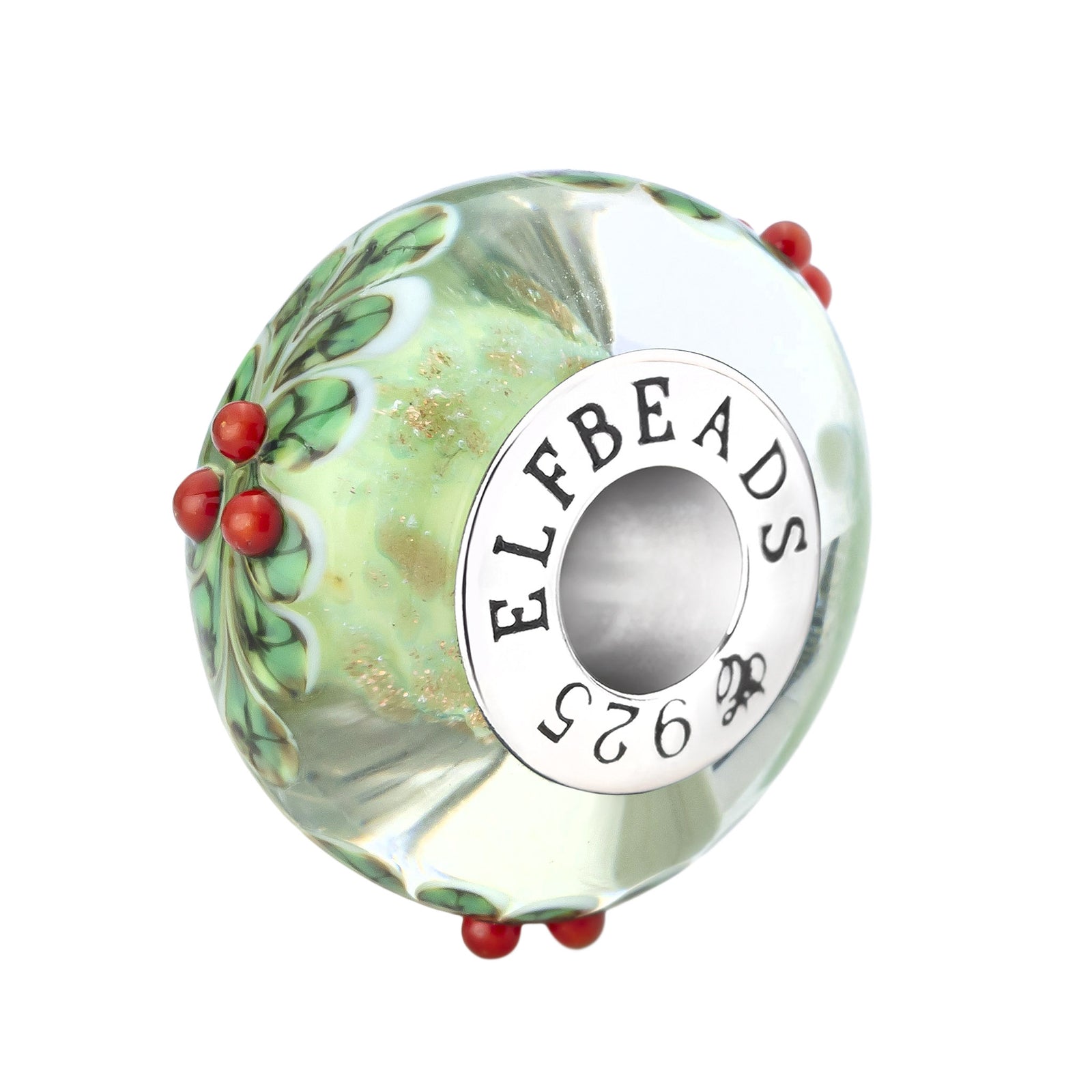 Elfbeads Merry Berry Wreath Evergreen silver; green glass Bead by The Alternative Bead. Your official Elfbeads Retailer from Germany