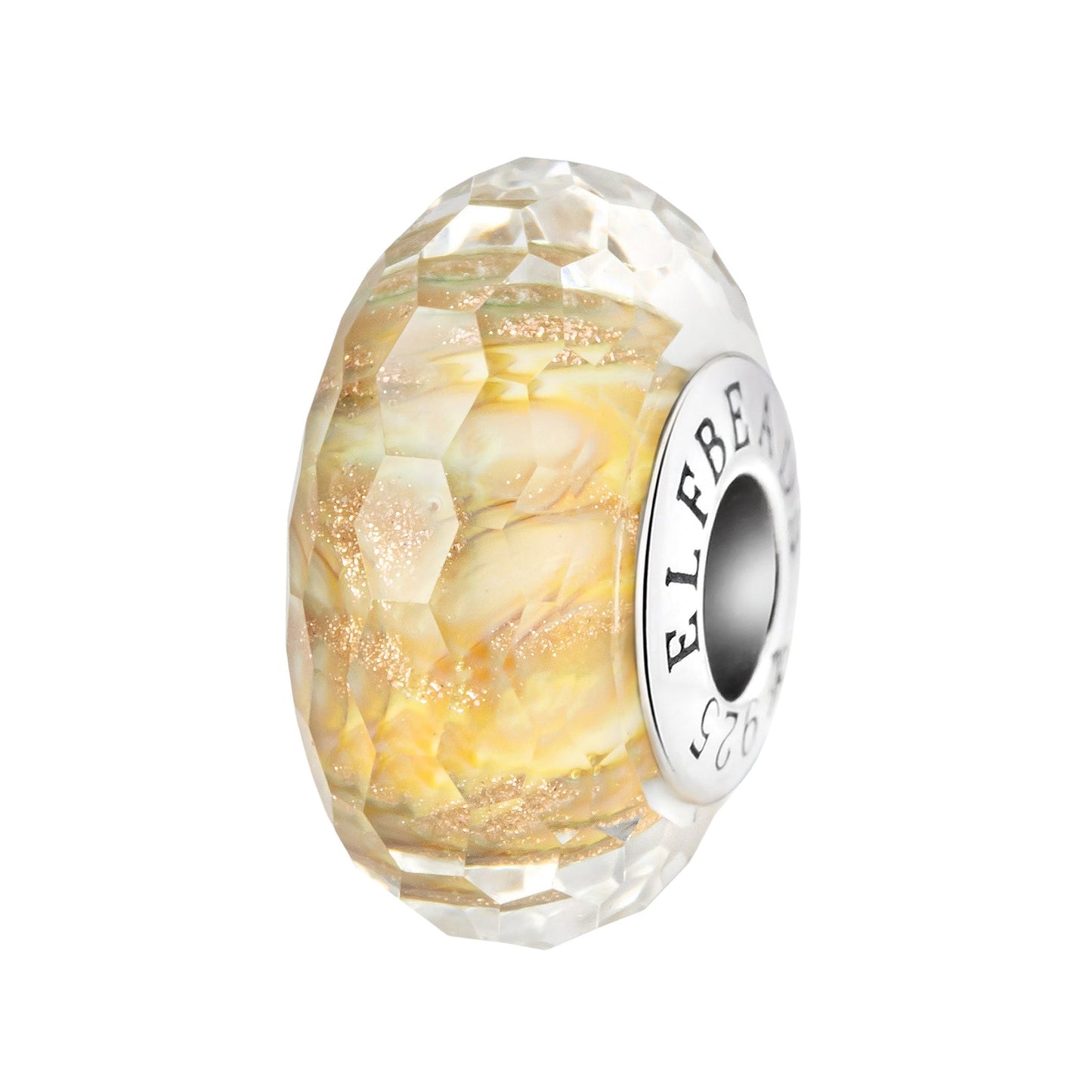 Elfbeads Merry Magic Golddust Fractal silver; yellow glass Bead by The Alternative Bead. Your official Elfbeads Retailer from Germany