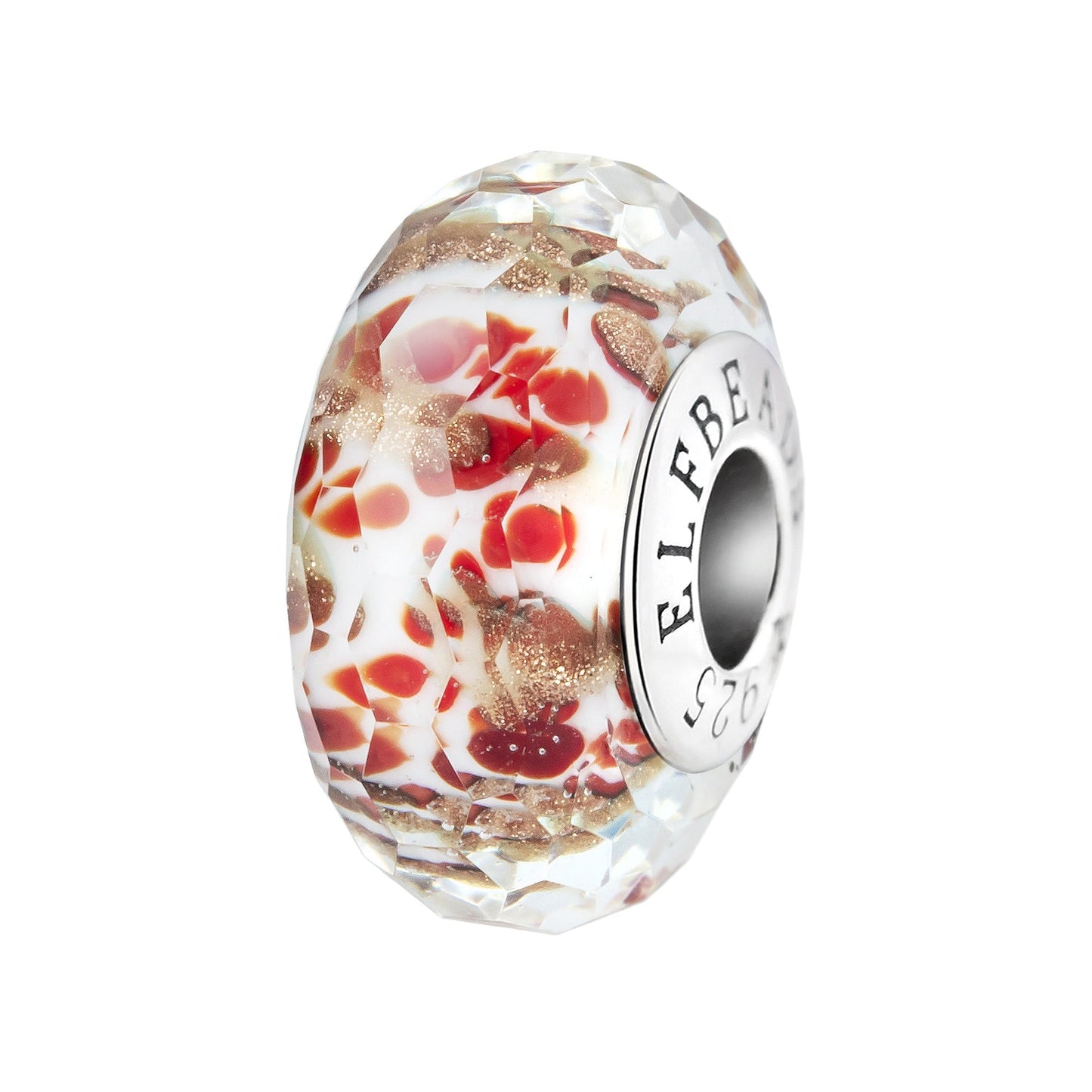 Elfbeads Merry Spark Golddust Fractal silver; red glass Bead by The Alternative Bead. Your official Elfbeads Retailer from Germany
