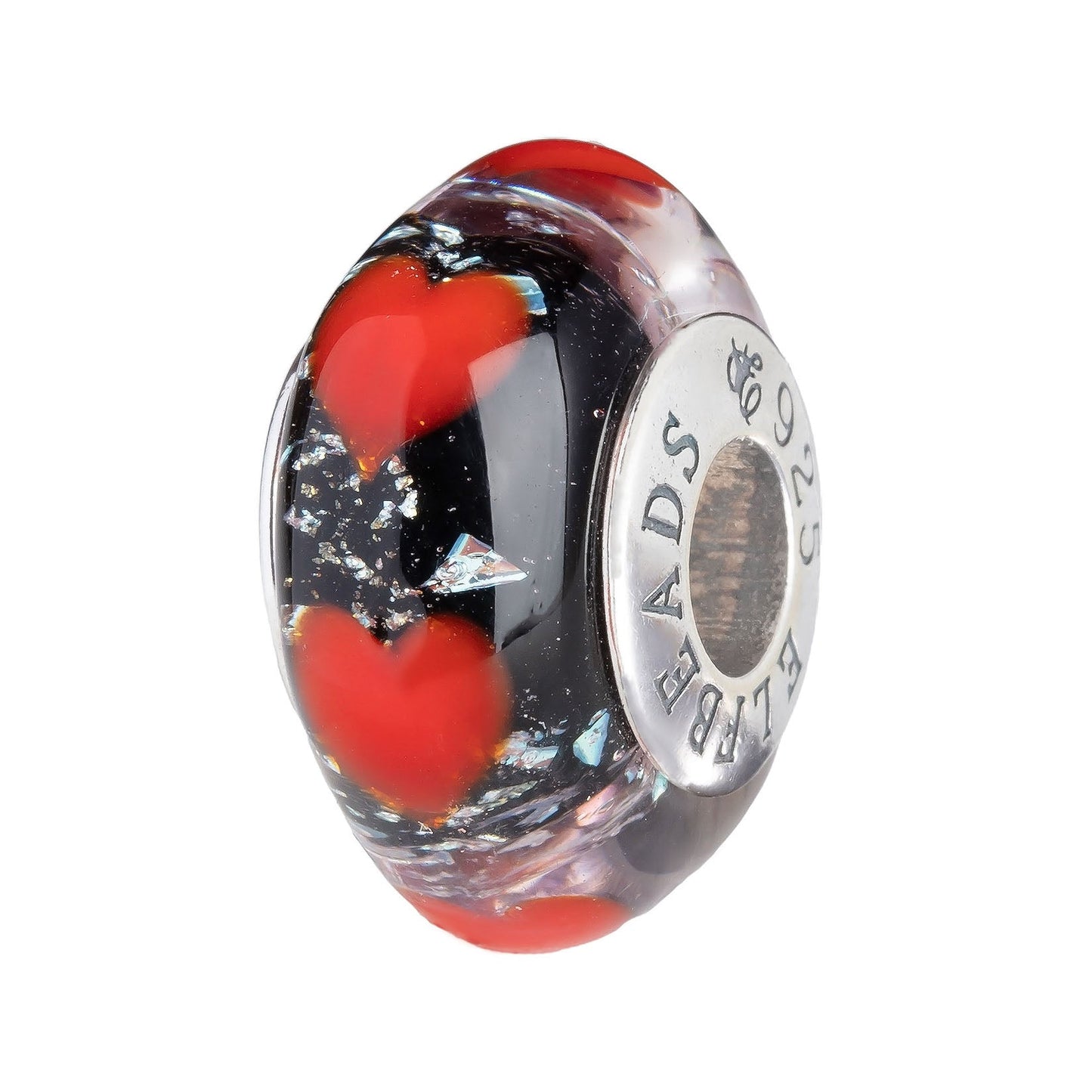 Elfbeads Midnight Red Hearts (G230803) glass Charm - The Alternative Bead official German Retailer. Buy 4 get 5 - free DHL Shipping for all orders above 150€