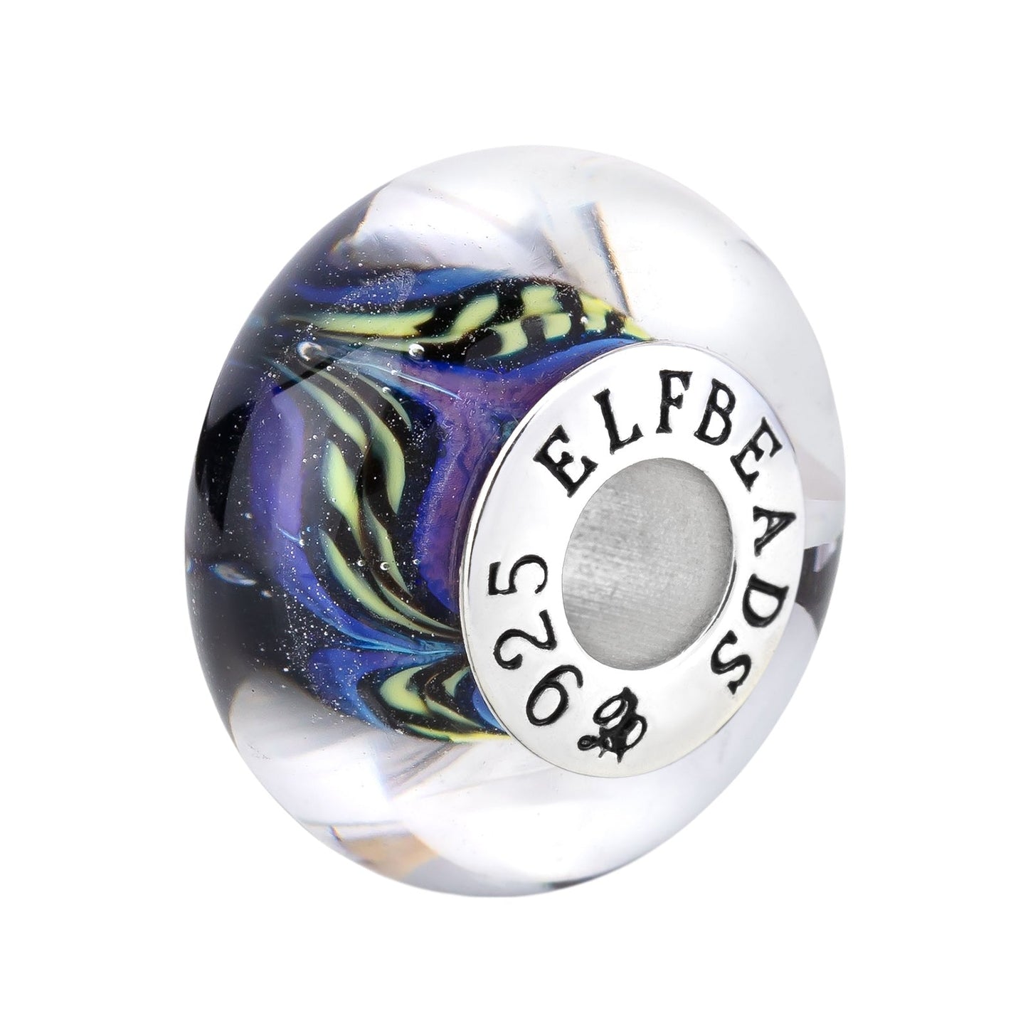 Elfbeads Midnight Royalty Ribbons glass Bead by The Alternative Bead. Your official Elfbeads Retailer from Germany