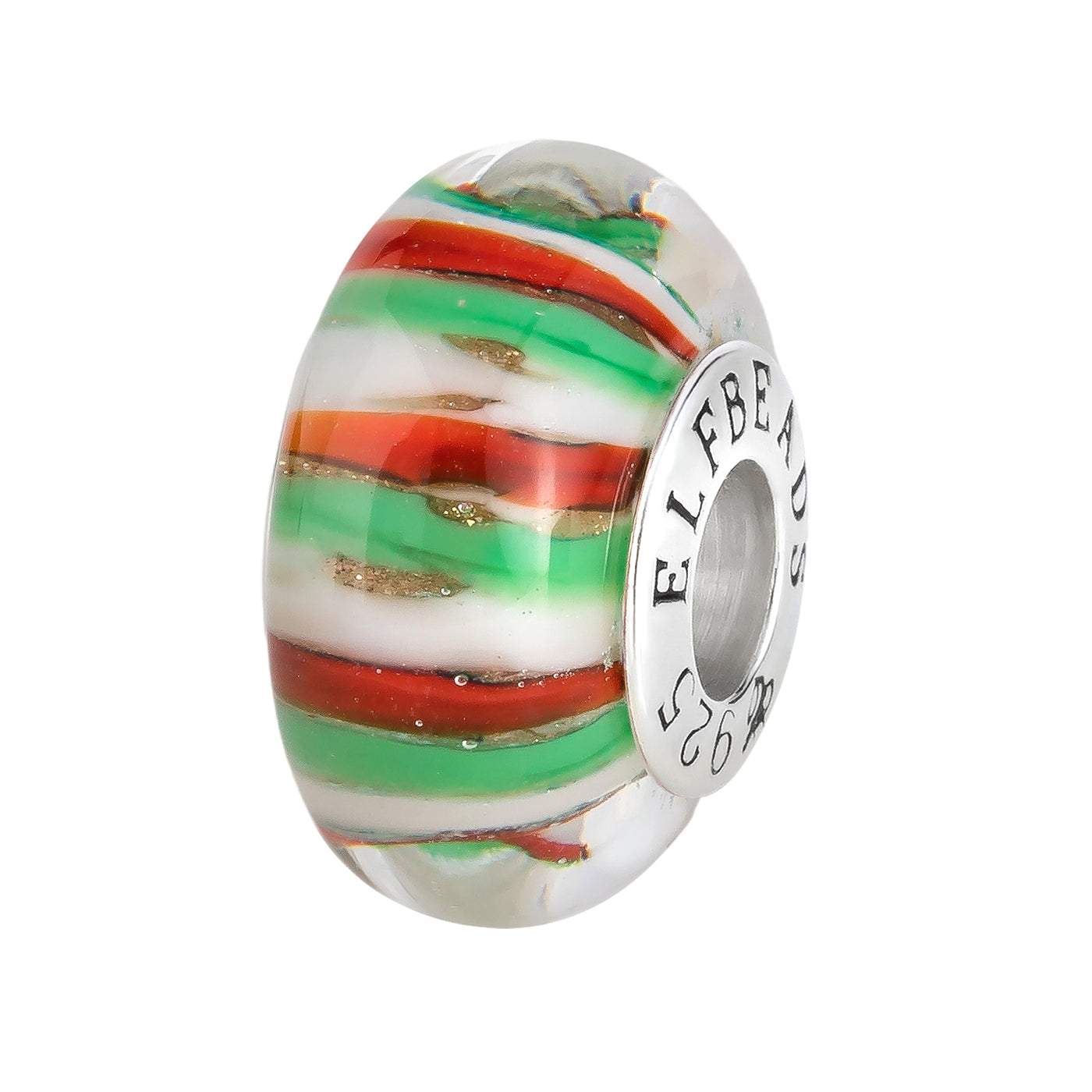 Elfbeads Mint Candy Cane (G231107) glass Charm - The Alternative Bead official German Retailer. Buy 4 get 5 - free DHL Shipping for all orders above 150€