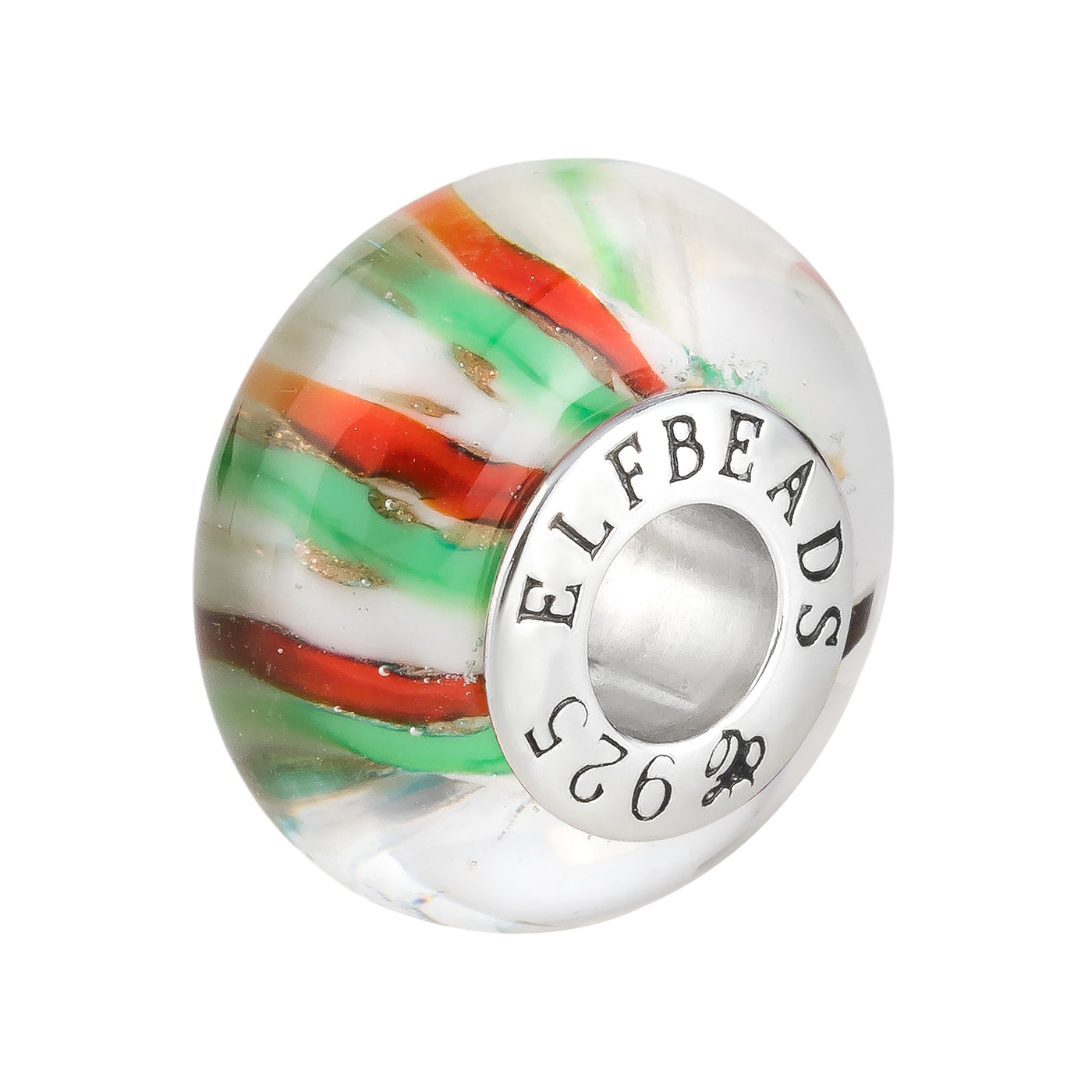 Elfbeads Mint Candy Cane (G231107) glass Charm - The Alternative Bead official German Retailer. Buy 4 get 5 - free DHL Shipping for all orders above 150€