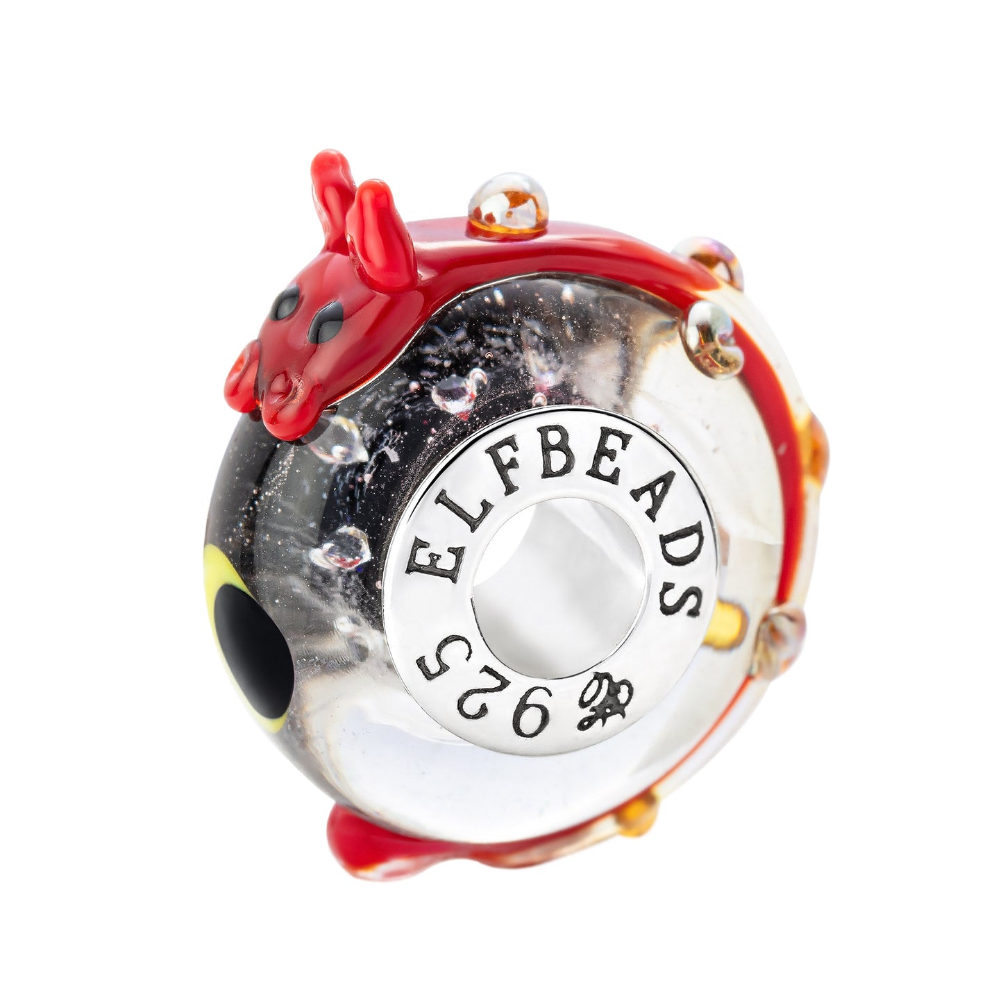 Elfbeads Moon Fire Dragon red; black glass Bead by The Alternative Bead. Your official Elfbeads Retailer from Germany