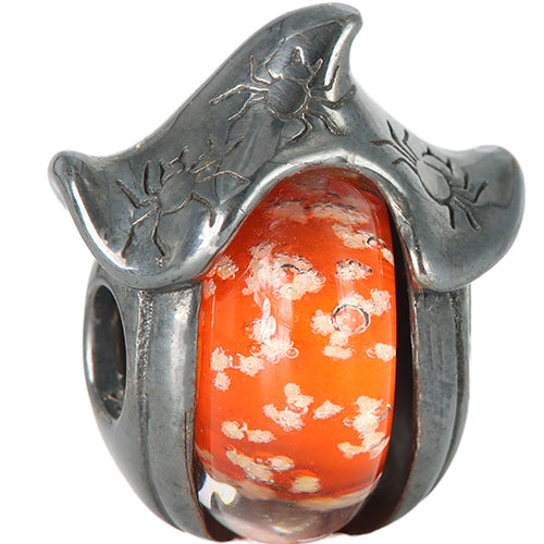 Ogerbeads Mr. Pumpkin DARK Edition – Glass Bead Excluded silver; gray sterling-silver Bead by The Alternative Bead. Your official Ogerbeads Retailer from Germany