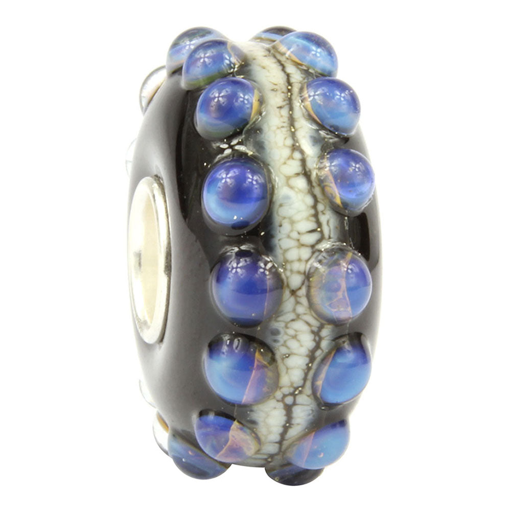 Ogerbeads Purple Sunset Mirror Dots black; white; blue glass Bead by The Alternative Bead. Your official Ogerbeads Retailer from Germany