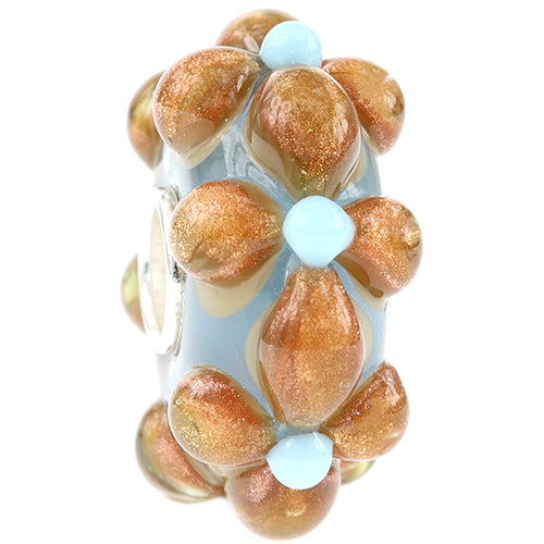 Ogerbeads Luxury bronze; blue glass Bead by The Alternative Bead. Your official Ogerbeads Retailer from Germany