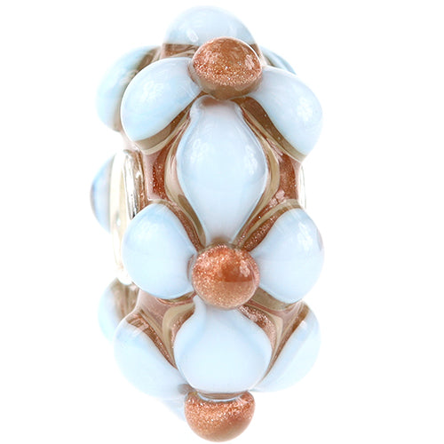 Ogerbeads Snowdust Flowers bronze; blue glass Bead by The Alternative Bead. Your official Ogerbeads Retailer from Germany