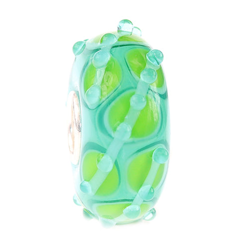 Ogerbeads Jungle Lizzard green; blue glass Bead by The Alternative Bead. Your official Ogerbeads Retailer from Germany