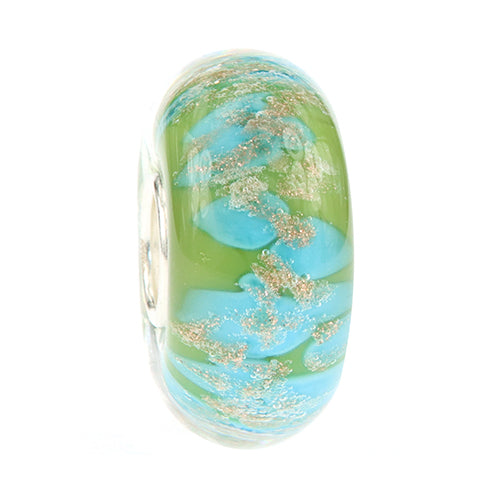 Ogerbeads Laguna Pixiedust green; blue; gold glass Bead by The Alternative Bead. Your official Ogerbeads Retailer from Germany