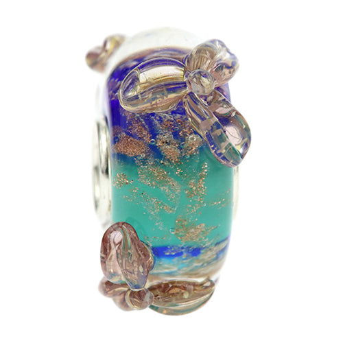 Ogerbeads Deep Water Flowers blue glass Bead by The Alternative Bead. Your official Ogerbeads Retailer from Germany