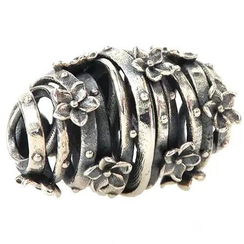 Ogerbeads Flower Field Barrel silver sterling-silver Bead by The Alternative Bead. Your official Ogerbeads Retailer from Germany