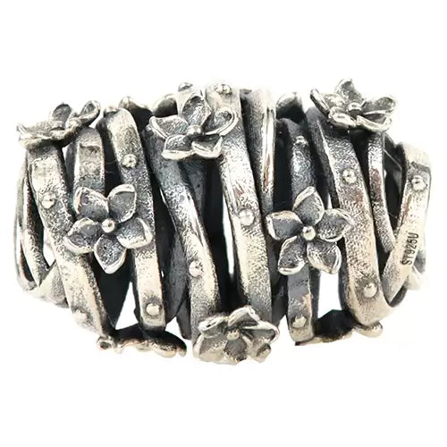 Ogerbeads Flower Field Barrel silver sterling-silver Bead by The Alternative Bead. Your official Ogerbeads Retailer from Germany